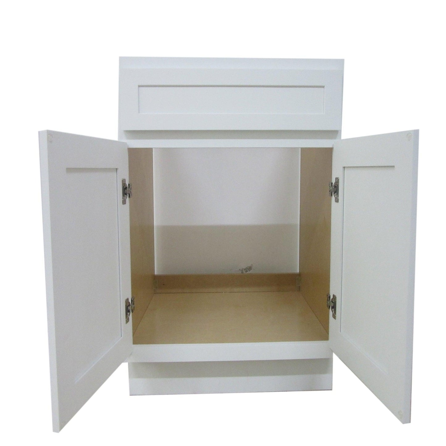Vanity Art 24" White Freestanding Solid Wood Vanity Cabinet With Double Soft Closing Doors