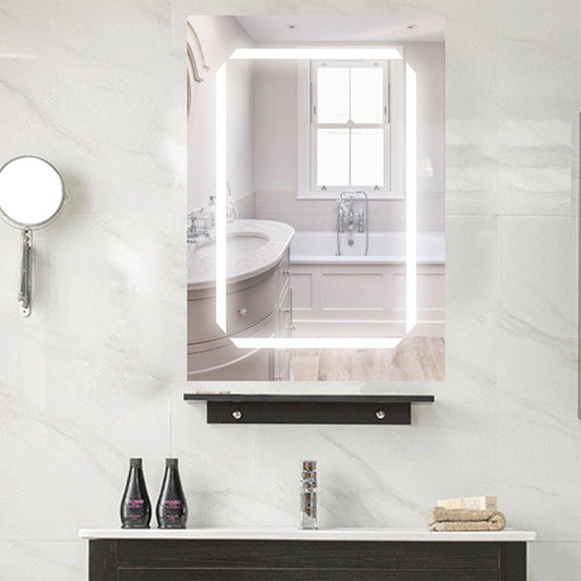 Vanity Art 25" W x 20" H LED Lighted Bathroom Wall Mounted Vanity Mirror With Medicine Wooden Cabinet