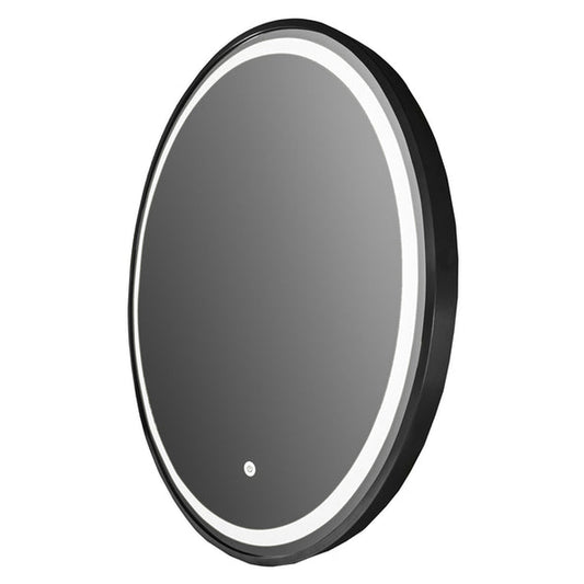 Vanity Art 28" Black Round LED Lighted Bathroom Vanity Wall Mirror With Touch Sensor