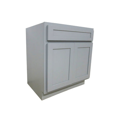 Vanity Art 30" Gray Freestanding Solid Wood Vanity Cabinet With Double Soft Closing Doors