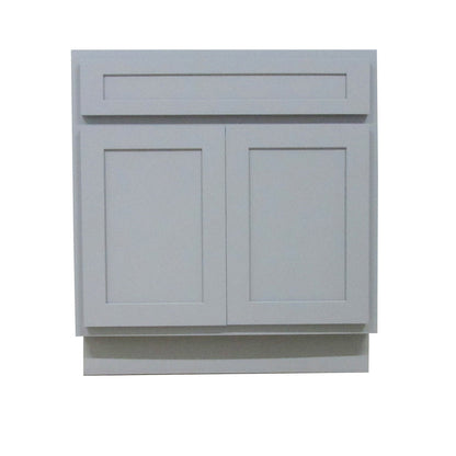 Vanity Art 30" Gray Freestanding Solid Wood Vanity Cabinet With Double Soft Closing Doors