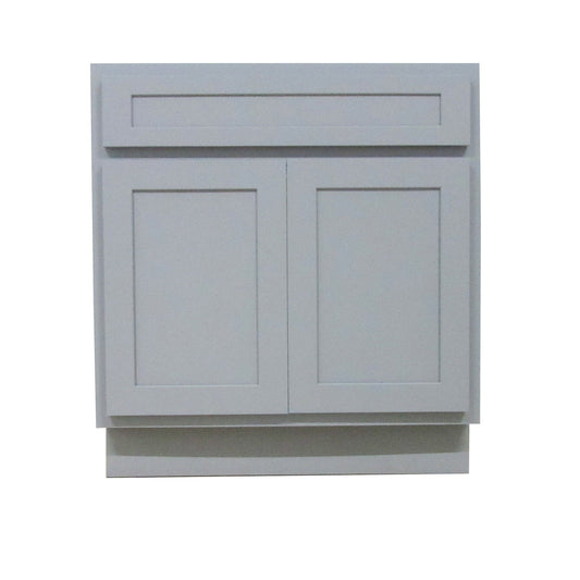 Vanity Art 30" Gray Freestanding Solid Wood Vanity Cabinet With Double Soft Closing Doors