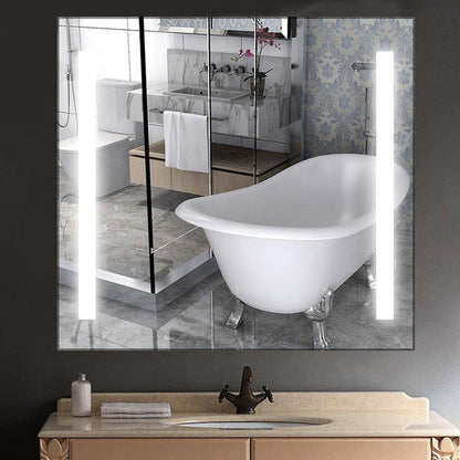 Vanity Art 30" W x 28" H LED Lighted Bathroom Vanity Wall Mirror With Touch Sensor Switch
