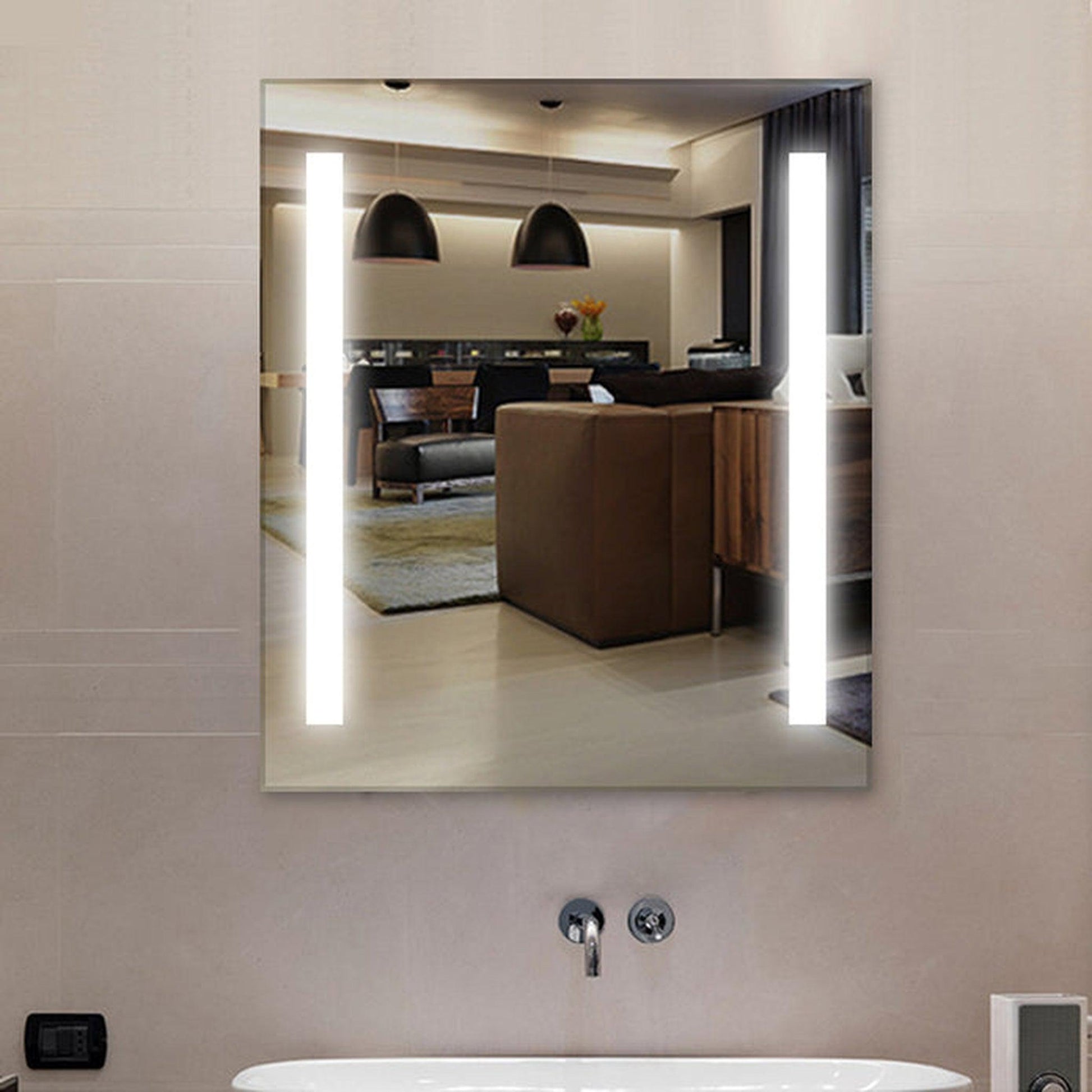 Vanity Art 30" W x 28" H LED Lighted Bathroom Vanity Wall Mirror With Touch Sensor Switch