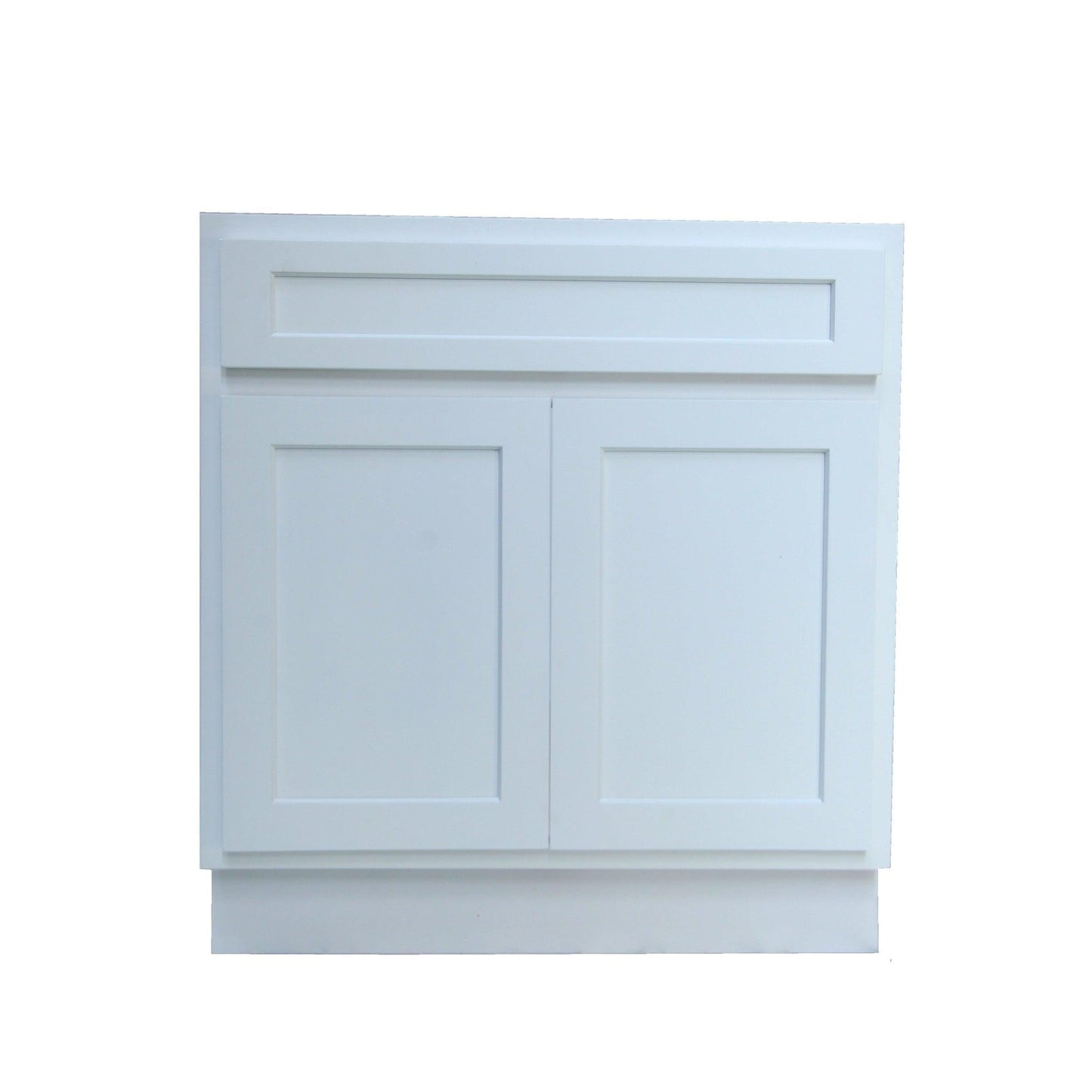 Vanity Art 30" White Freestanding Solid Wood Vanity Cabinet With Double Soft Closing Doors