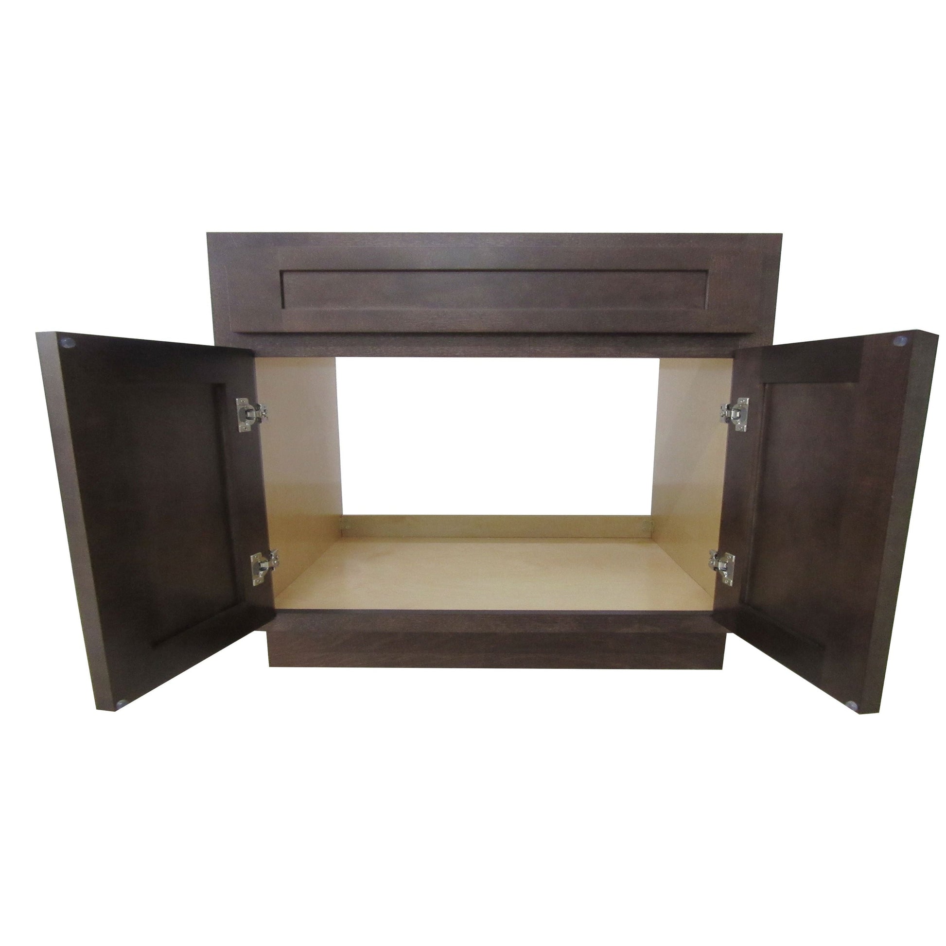 Vanity Art 39" Brown Freestanding Solid Wood Vanity Cabinet With Double Soft Closing Doors