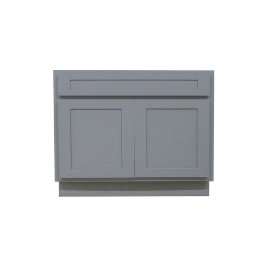 Vanity Art 39" Gray Freestanding Solid Wood Vanity Cabinet With Double Soft Closing Doors