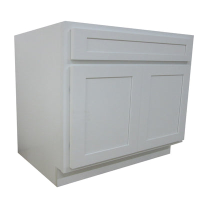 Vanity Art 39" White Freestanding Solid Wood Vanity Cabinet With Double Soft Closing Doors