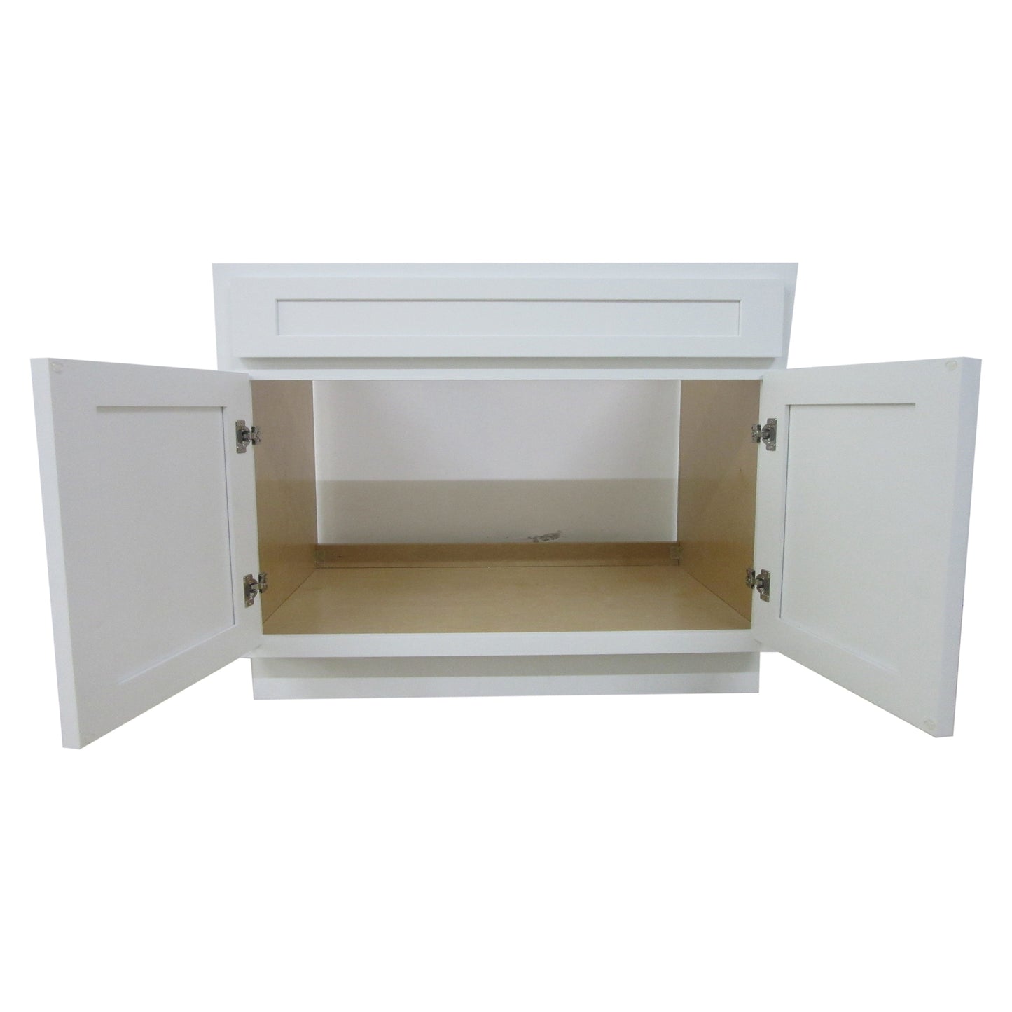 Vanity Art 39" White Freestanding Solid Wood Vanity Cabinet With Double Soft Closing Doors