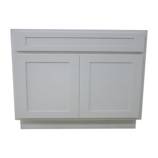 Vanity Art 39" White Freestanding Solid Wood Vanity Cabinet With Double Soft Closing Doors