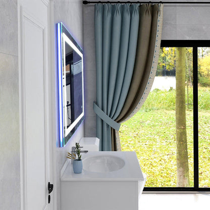 Vanity Art 40" x 28" Frameless LED Lighted Illuminated Bathroom Vanity Wall Mirror With Touch Sensor