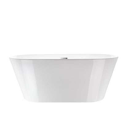 Vanity Art 54" W x 23" H White Acrylic Non-Slip Freestanding Soaking Bathtub With Air Bath Option