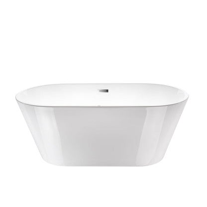 Vanity Art 54" W x 23" H White Acrylic Non-Slip Freestanding Soaking Bathtub With Air Bath Option