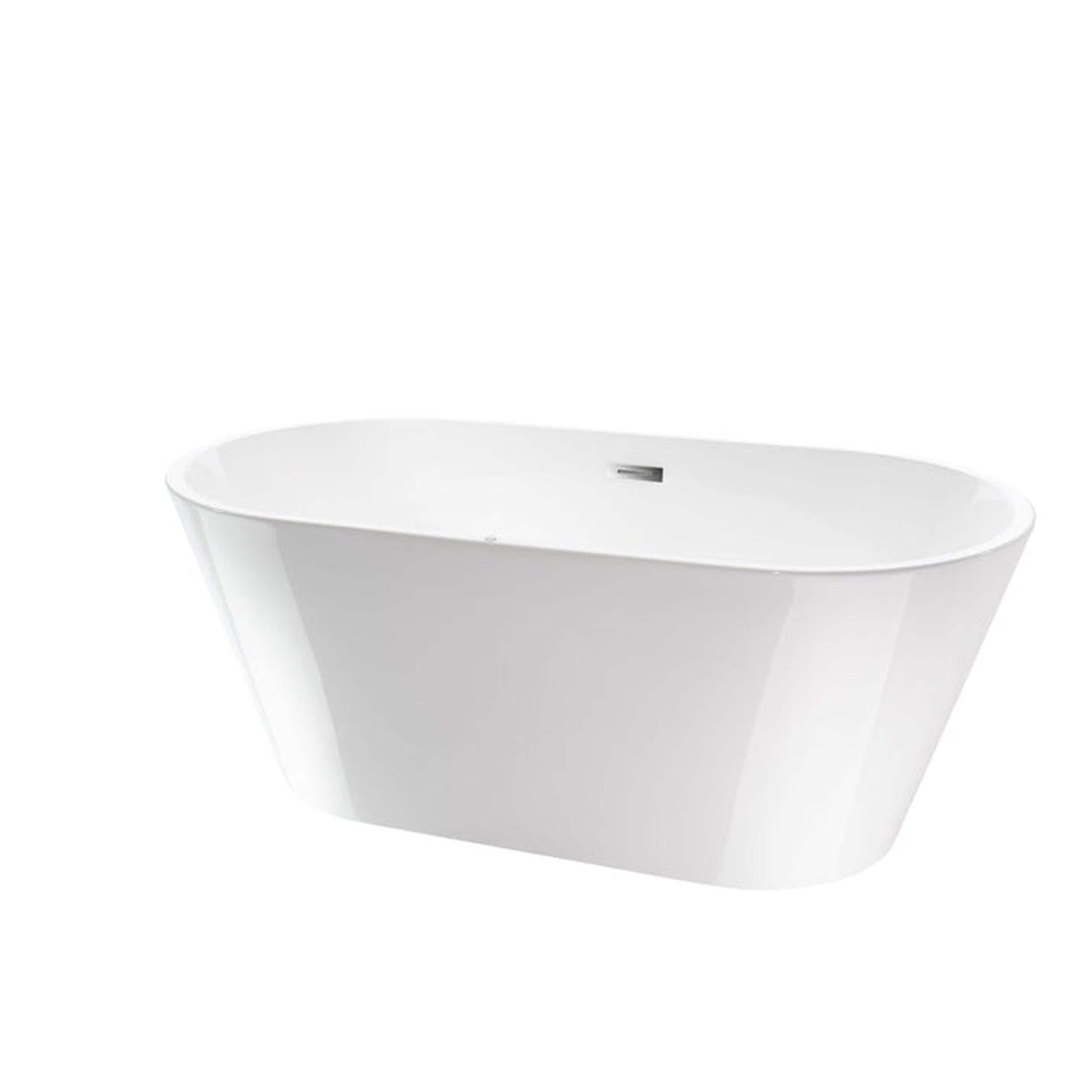 Vanity Art 54" W x 23" H White Acrylic Non-Slip Freestanding Soaking Bathtub With Air Bath Option