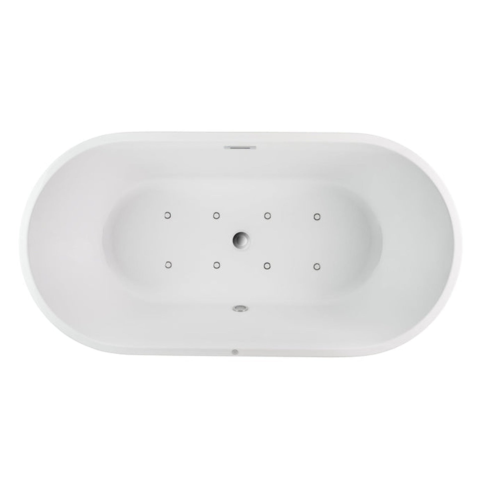 Vanity Art 54" W x 23" H White Acrylic Non-Slip Freestanding Soaking Bathtub With Air Bath Option