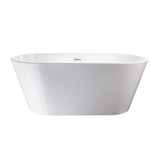 Vanity Art 54" W x 23" H White Acrylic Non-Slip Freestanding Soaking Bathtub With Air Bath Option