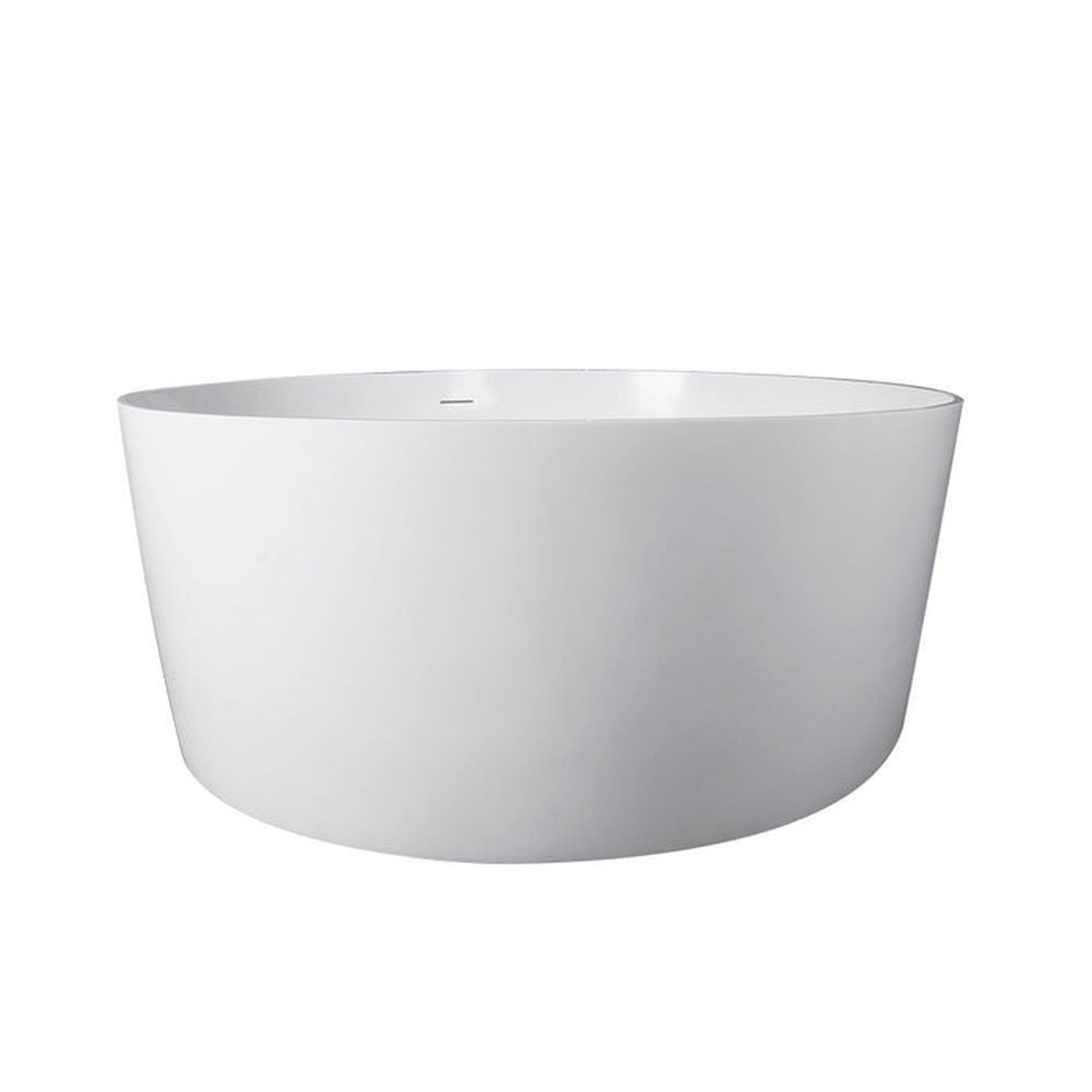 Vanity Art 55" x 55" White Glossy Finish Freestanding Solid Surface Resin Stone Bathtub With Slotted Overflow and Pop-up Drain