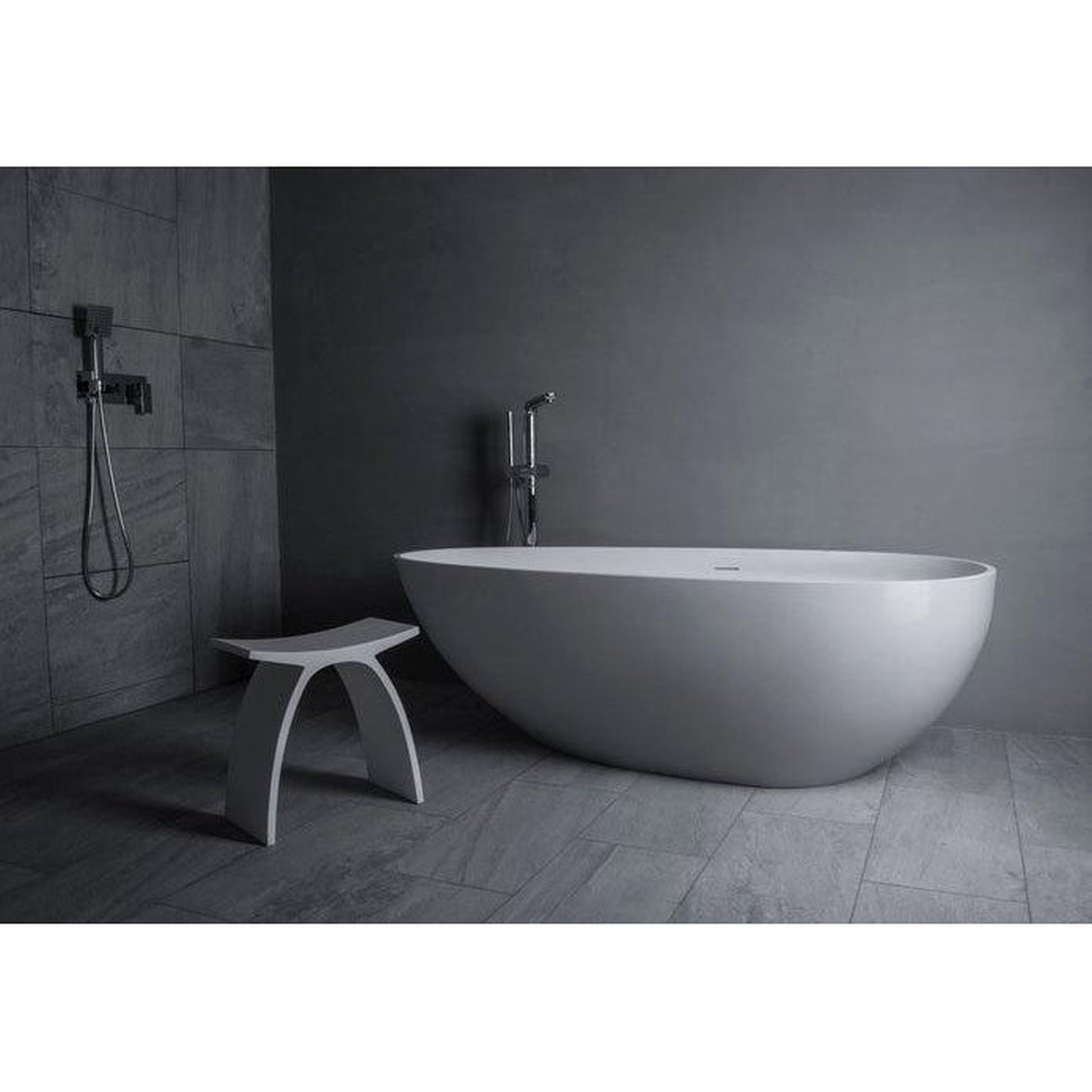 Vanity Art 59" Glossy White Contemporary Design Soaking Tub With Overflow and Pop-up Drain