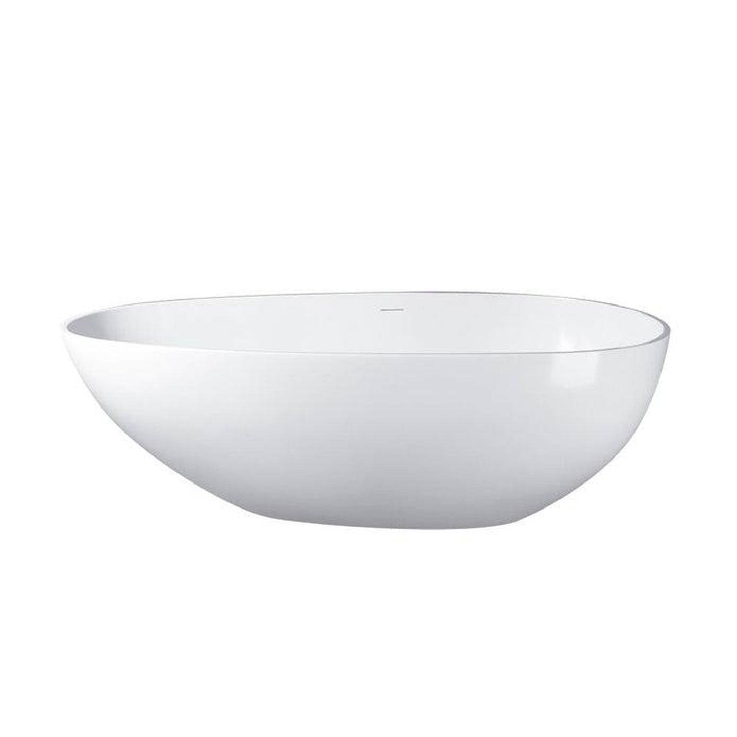 Vanity Art 59" Glossy White Contemporary Design Soaking Tub With Overflow and Pop-up Drain