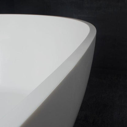 Vanity Art 59" Glossy White Contemporary Design Soaking Tub With Overflow and Pop-up Drain