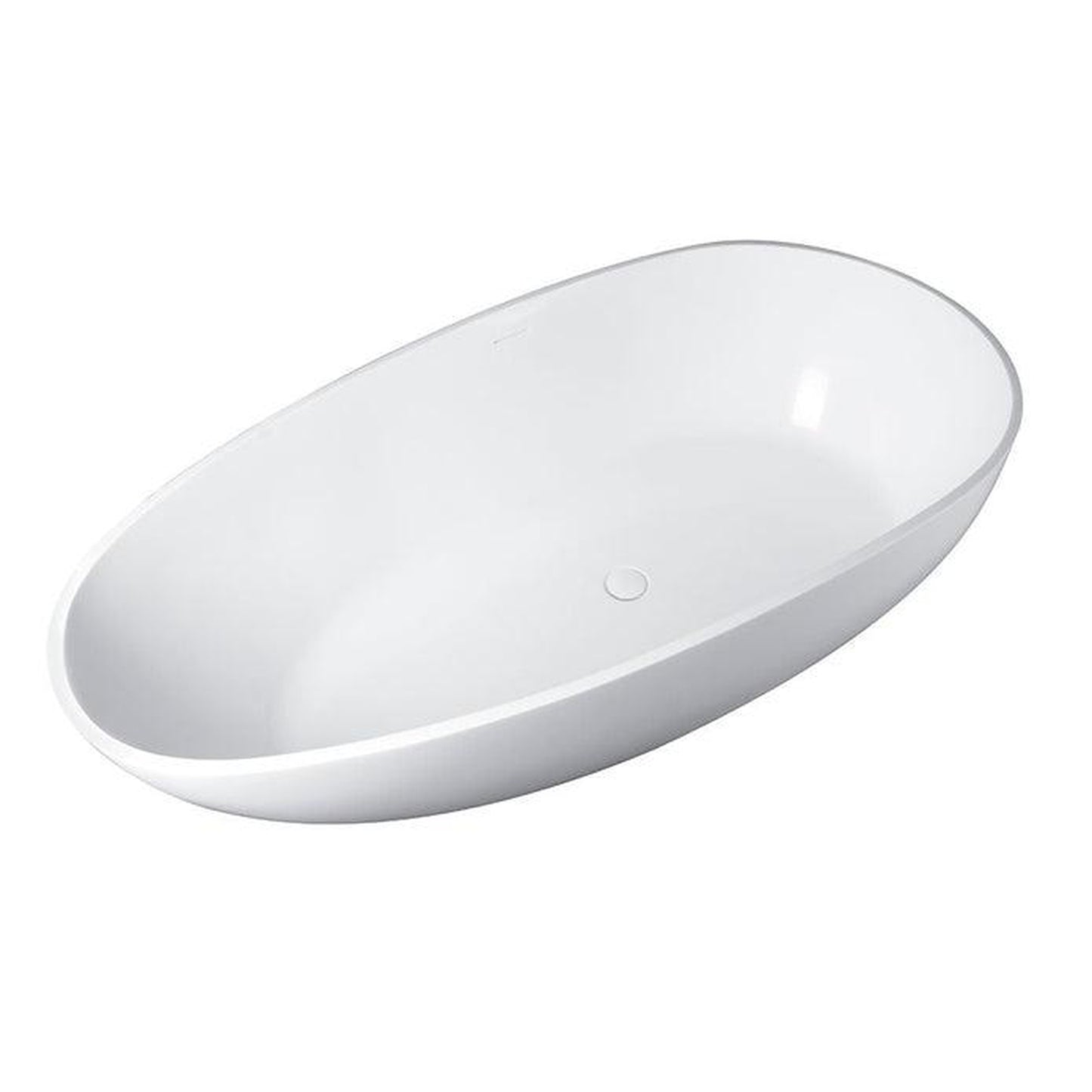 Vanity Art 59" Glossy White Contemporary Design Soaking Tub With Overflow and Pop-up Drain