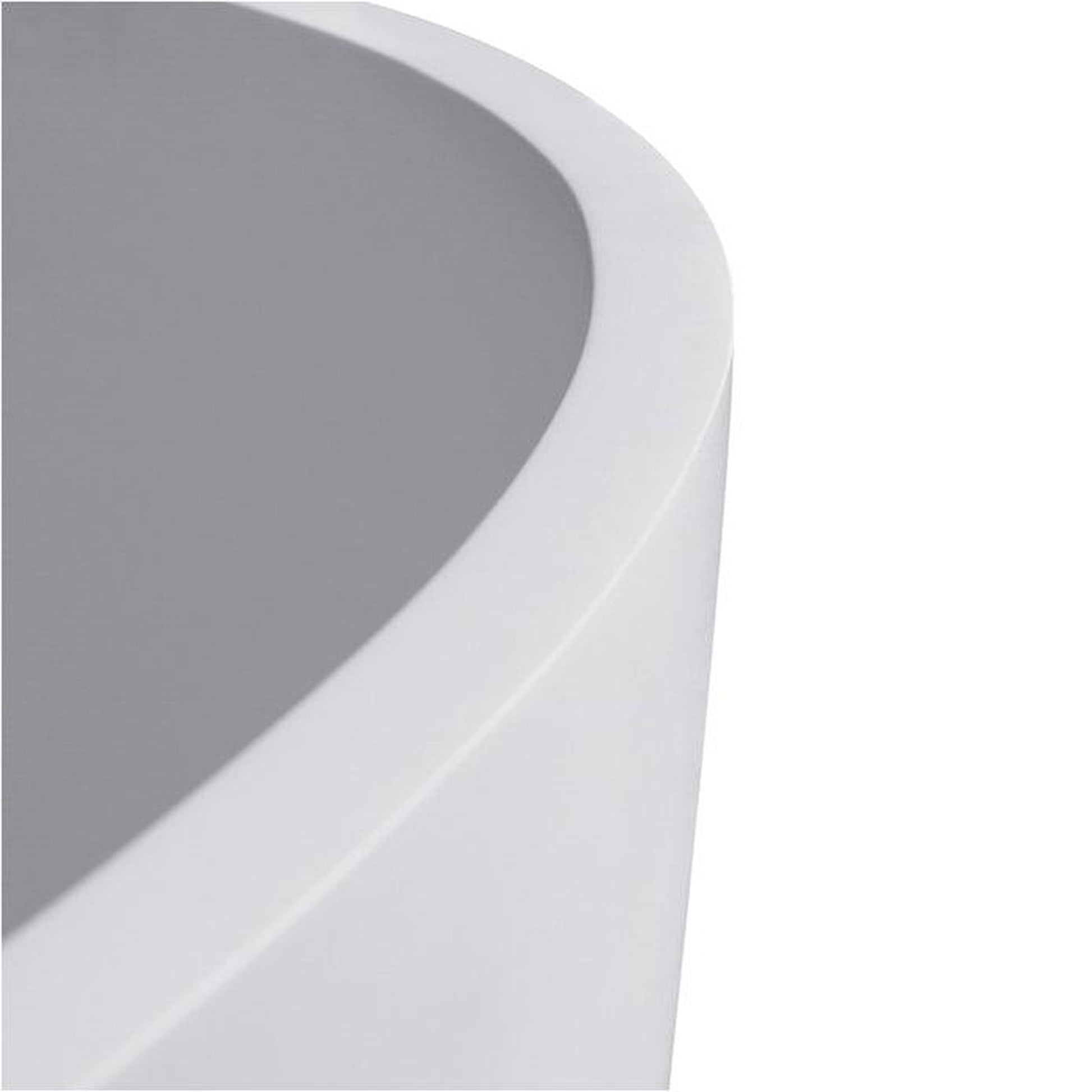 Vanity Art 59" Matte White Contemporary Design Soaking Tub With Overflow and Pop-up Drain