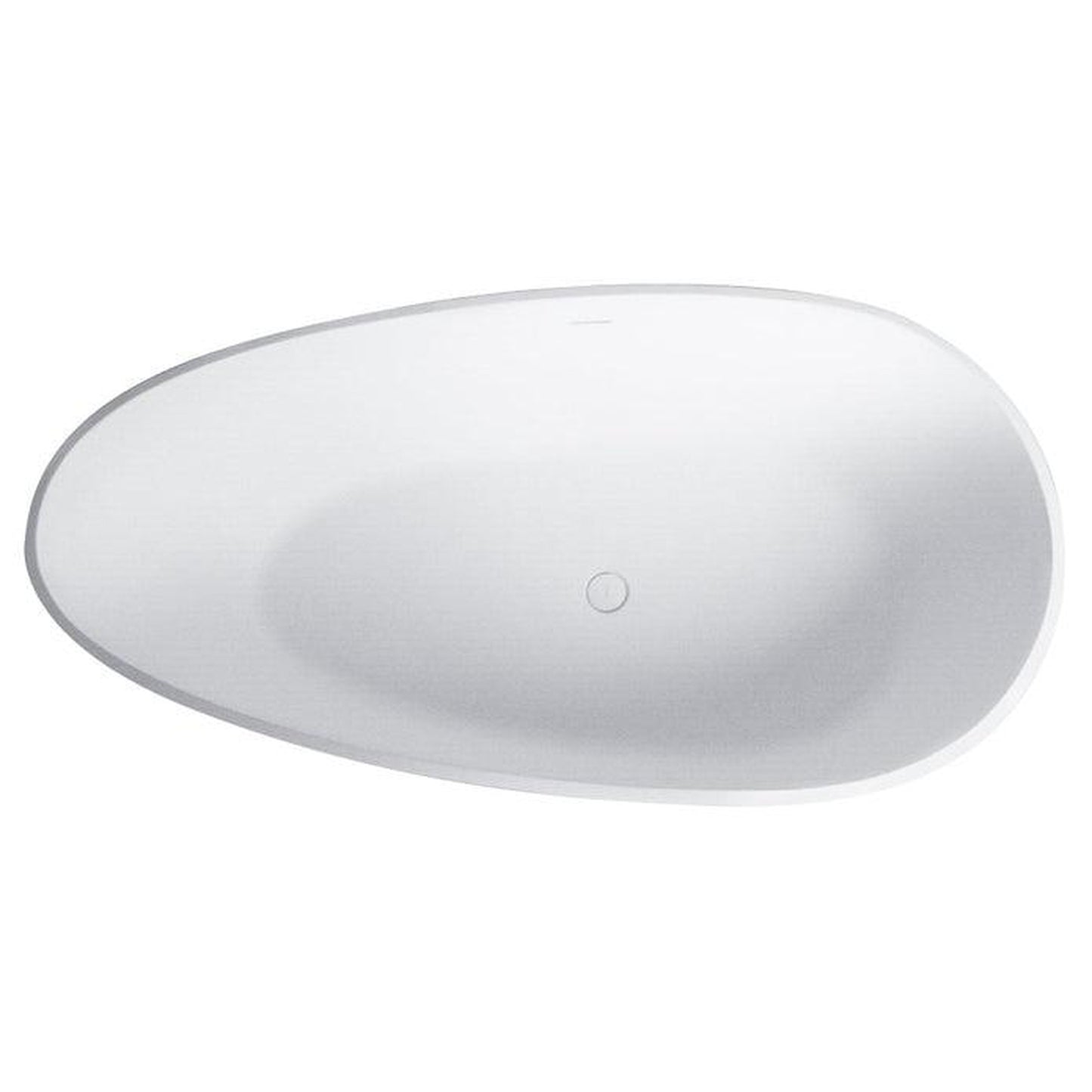 Vanity Art 59" Matte White Contemporary Design Soaking Tub With Overflow and Pop-up Drain