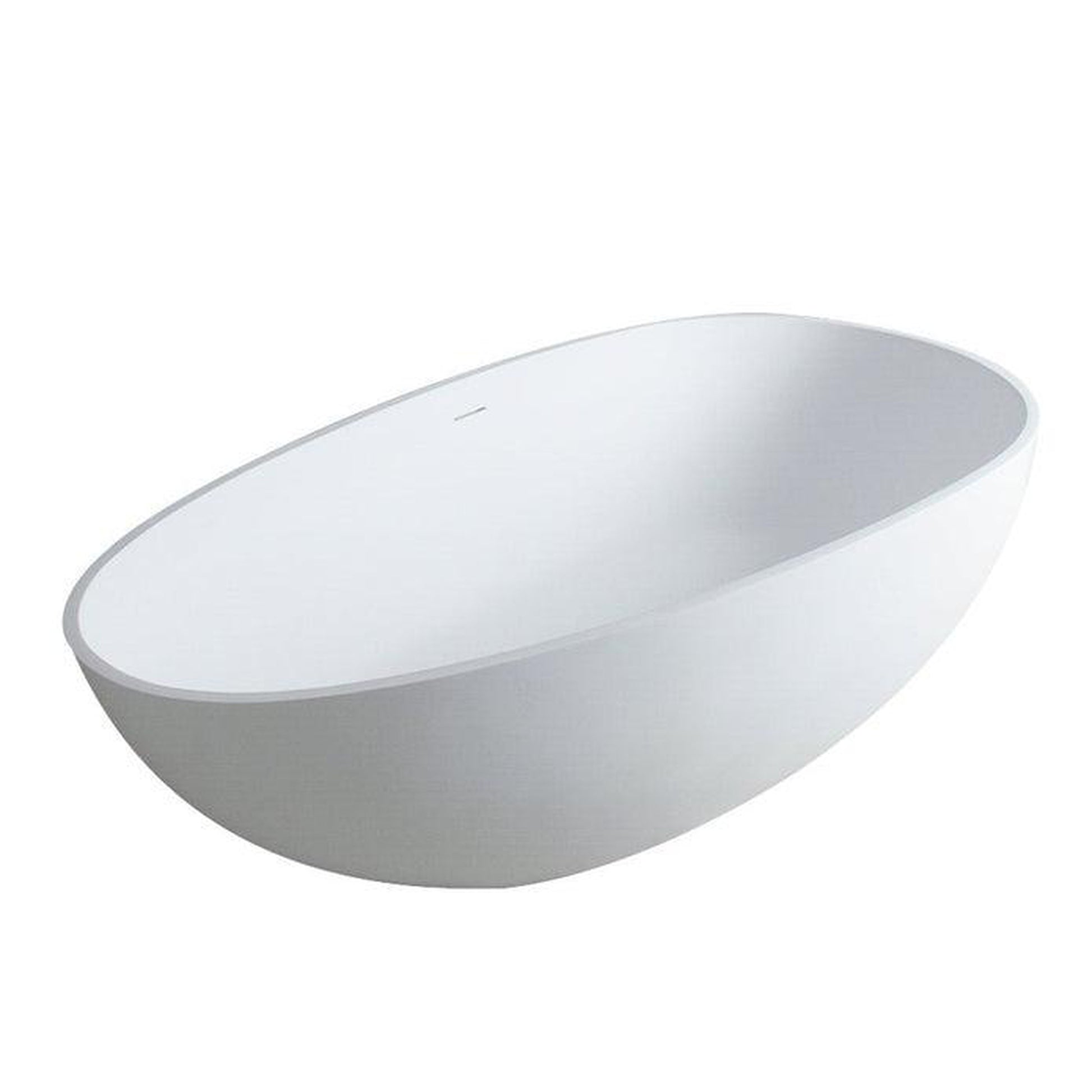 Vanity Art 59" Matte White Contemporary Design Soaking Tub With Overflow and Pop-up Drain