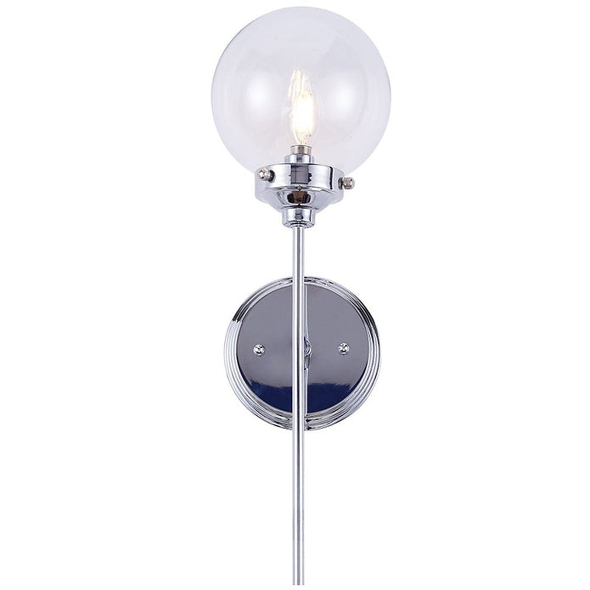 Vanity Art 6" Chrome 1-Light LED Wall Sconce With Clear Glass Shade