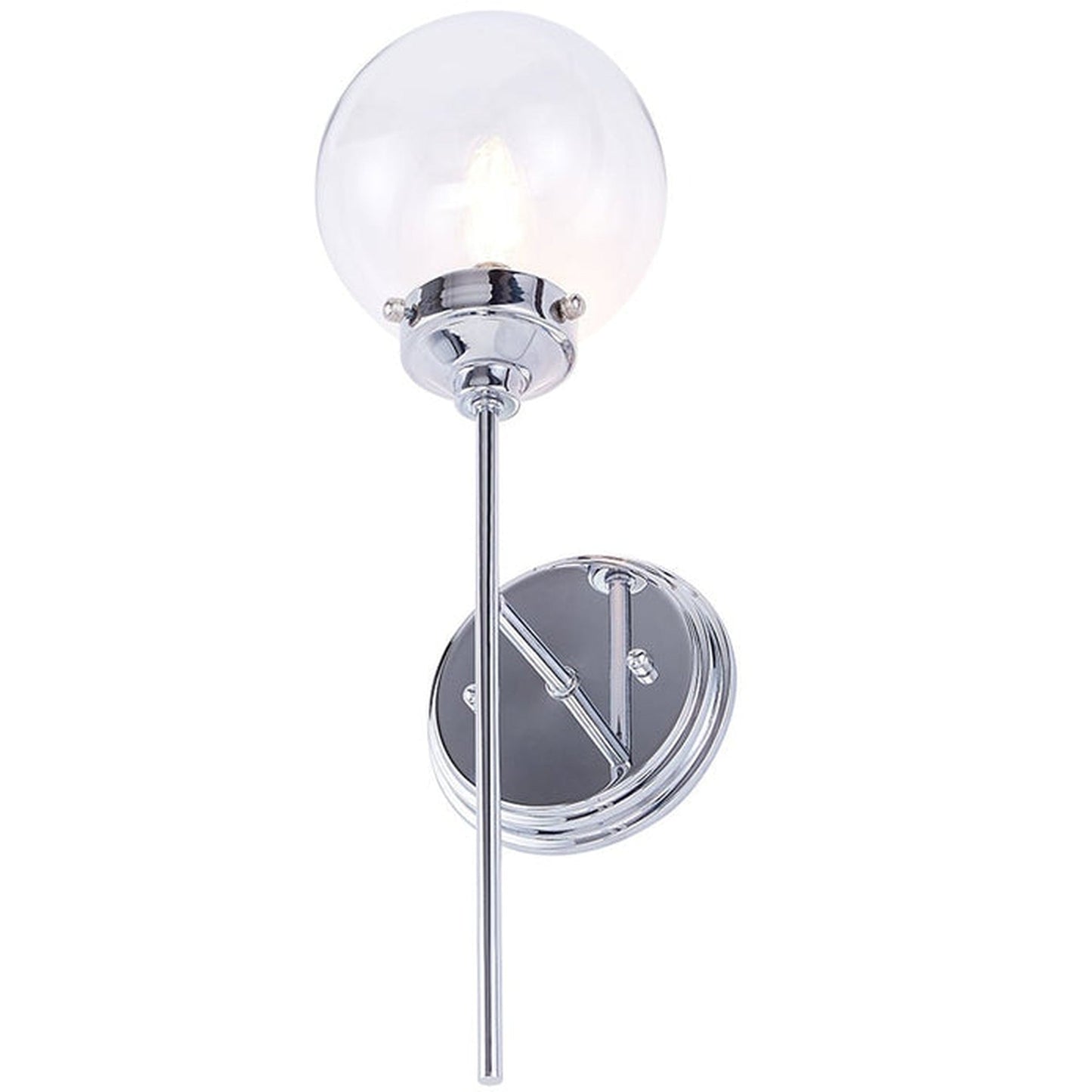 Vanity Art 6" Chrome 1-Light LED Wall Sconce With Clear Glass Shade