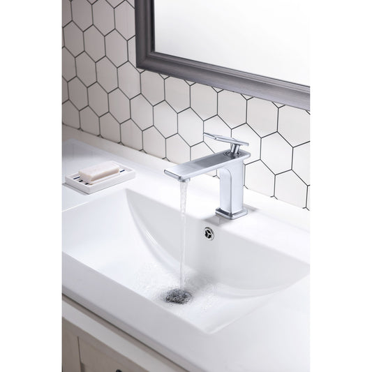 Vanity Art 6" Polished Chrome Single Hole Modern Bathroom Vessel Sink Faucet