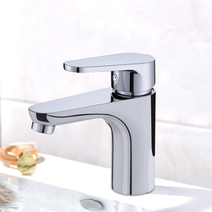 Vanity Art 6" Polished Chrome Stainless Steel Deck Mount Vanity Bathroom Vessel Faucet With Single Lever Handle