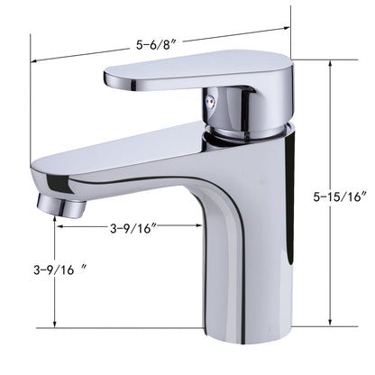 Vanity Art 6" Polished Chrome Stainless Steel Deck Mount Vanity Bathroom Vessel Faucet With Single Lever Handle
