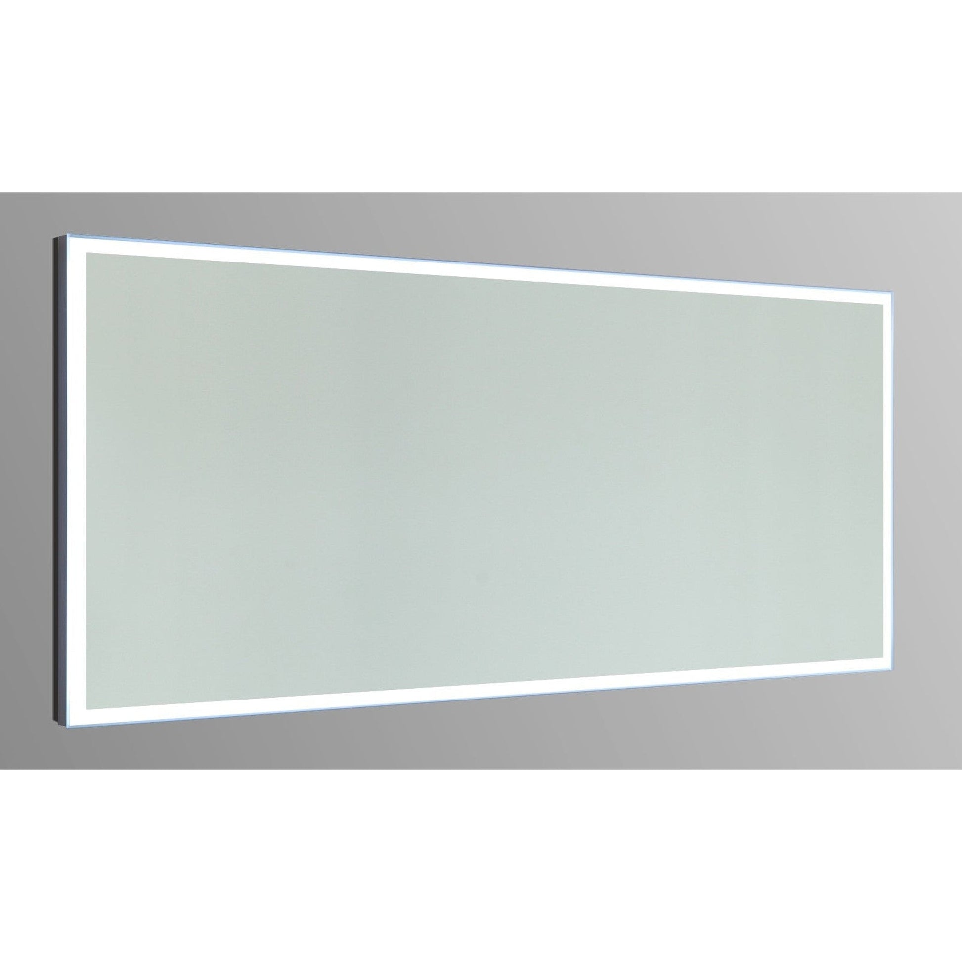 Vanity Art 60" W x 24" H Rectangular Frameless LED Lighted Illuminated Bathroom Vanity Wall Mirror With Touch Sensor Switch