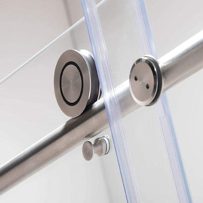 Vanity Art 60" W x 76" H Frameless Single Sliding Glass Barn Shower Door With Polished Chrome