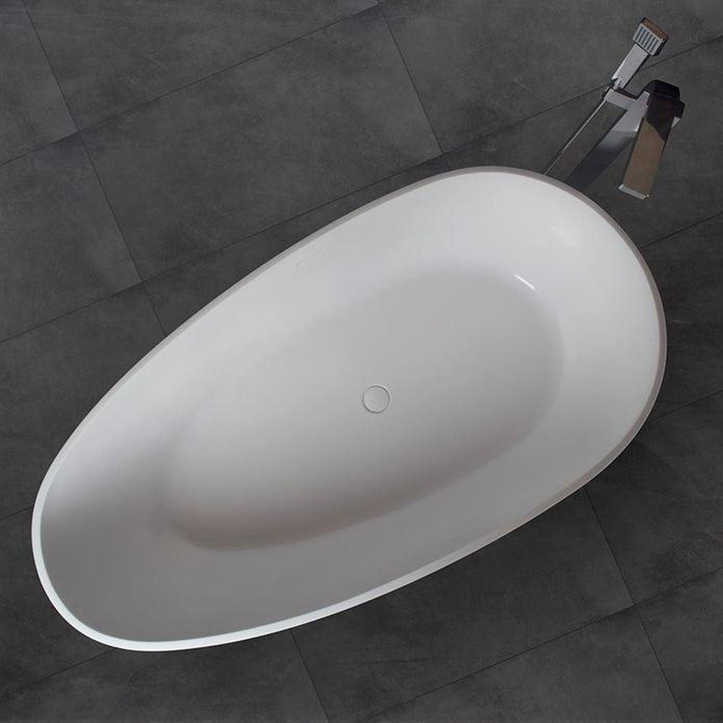 Vanity Art 67" Glossy White Contemporary Design Soaking Tub With Overflow and Pop-up Drain