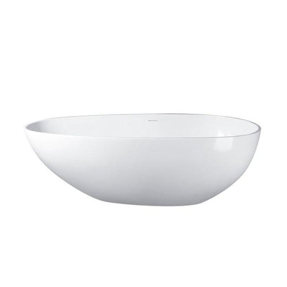 Vanity Art 67" Glossy White Contemporary Design Soaking Tub With Overflow and Pop-up Drain