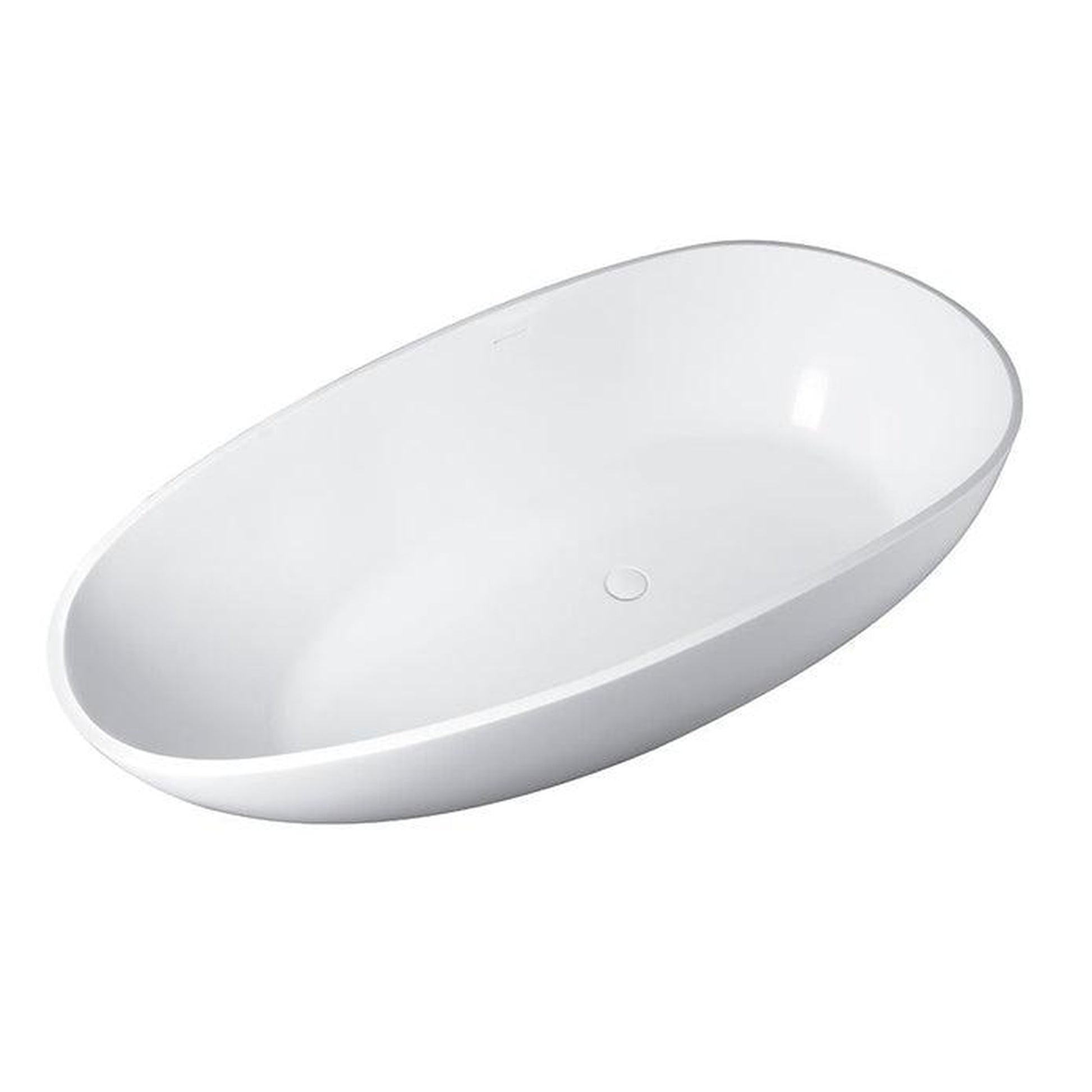 Vanity Art 67" Glossy White Contemporary Design Soaking Tub With Overflow and Pop-up Drain