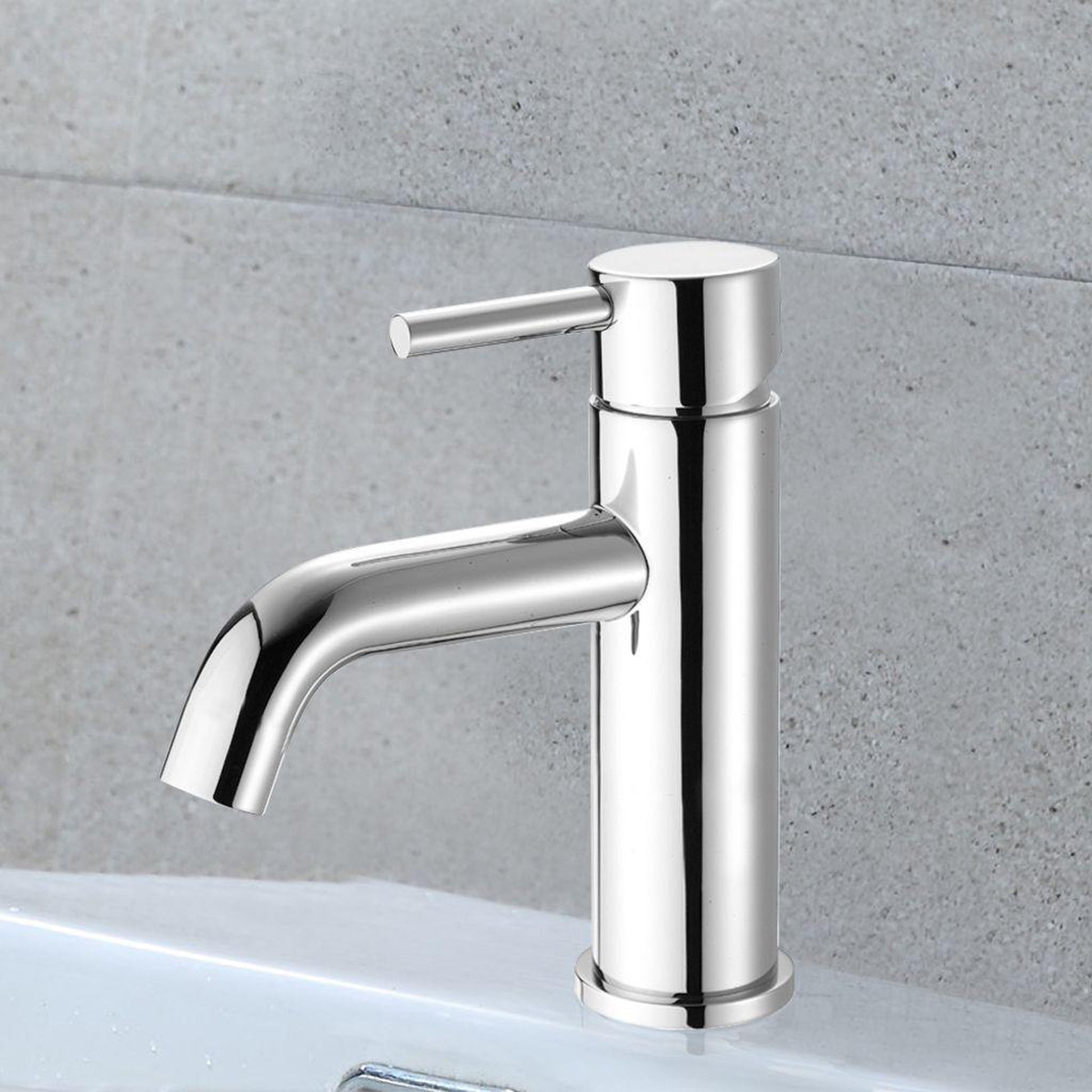 Vanity Art 7" Polished Chrome Single Handle Modern Bathroom Sink Faucet