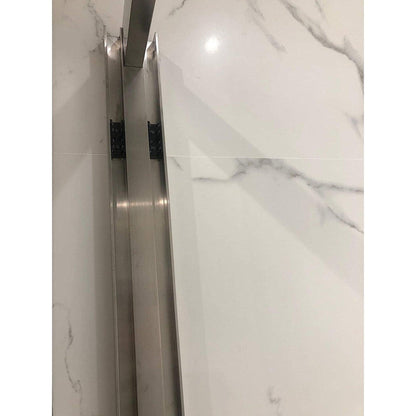 Vanity Art 76" H x 60" W Chrome and Clear Tempered Glass Frameless Double Sliding Shower Door