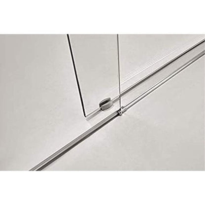 Vanity Art 76" H x 60" W Clear Tempered Glass Single Sliding Frameless Shower Door With Polished Chrome Hardware