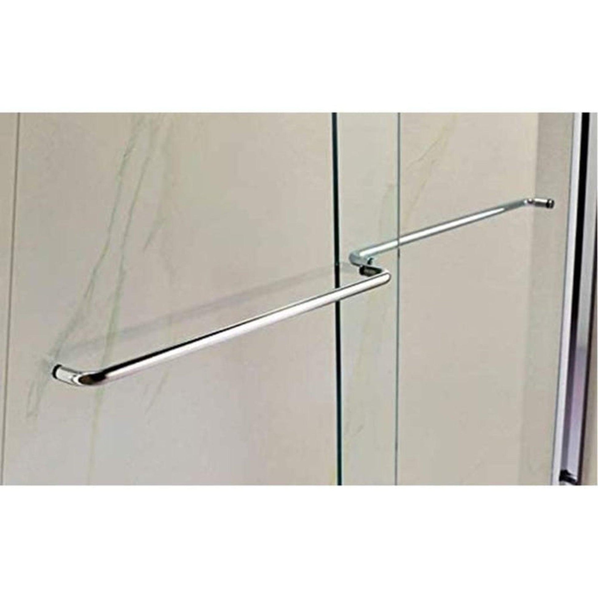 Vanity Art 76" H x 60" W Clear Tempered Glass Single Sliding Frameless Shower Door With Polished Chrome Hardware
