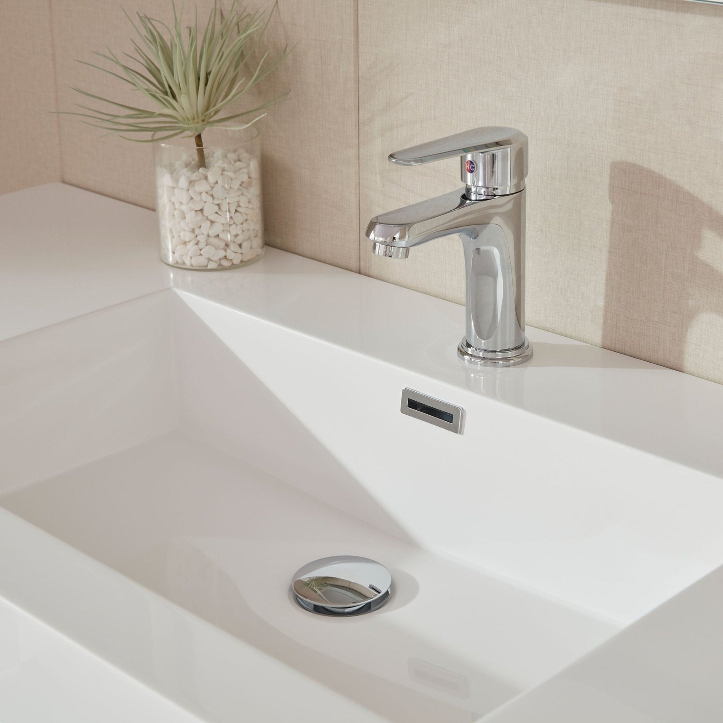 Vanity Art Annecy 48" Glossy White Wall Mounted Vanity Set With White Engineered Stone Top and Integrated Single Sink