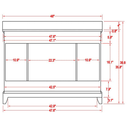 Vanity Art Genoa 48" Single Espresso Freestanding Modern Bathroom Vanity Set With Super White Engineered Marble Top, White Ceramic Sink, Backsplash and Mirror