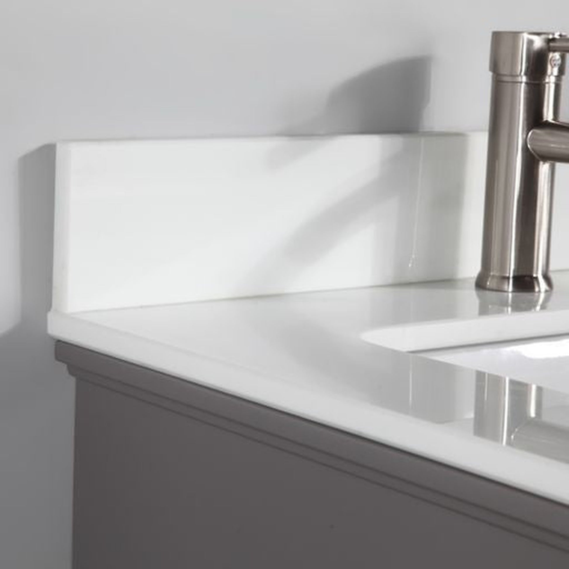 Vanity Art Genoa 60" Double Gray Freestanding Modern Bathroom Vanity Set With Super White Engineered Marble Top, White Ceramic Sink, Backsplash and Mirror