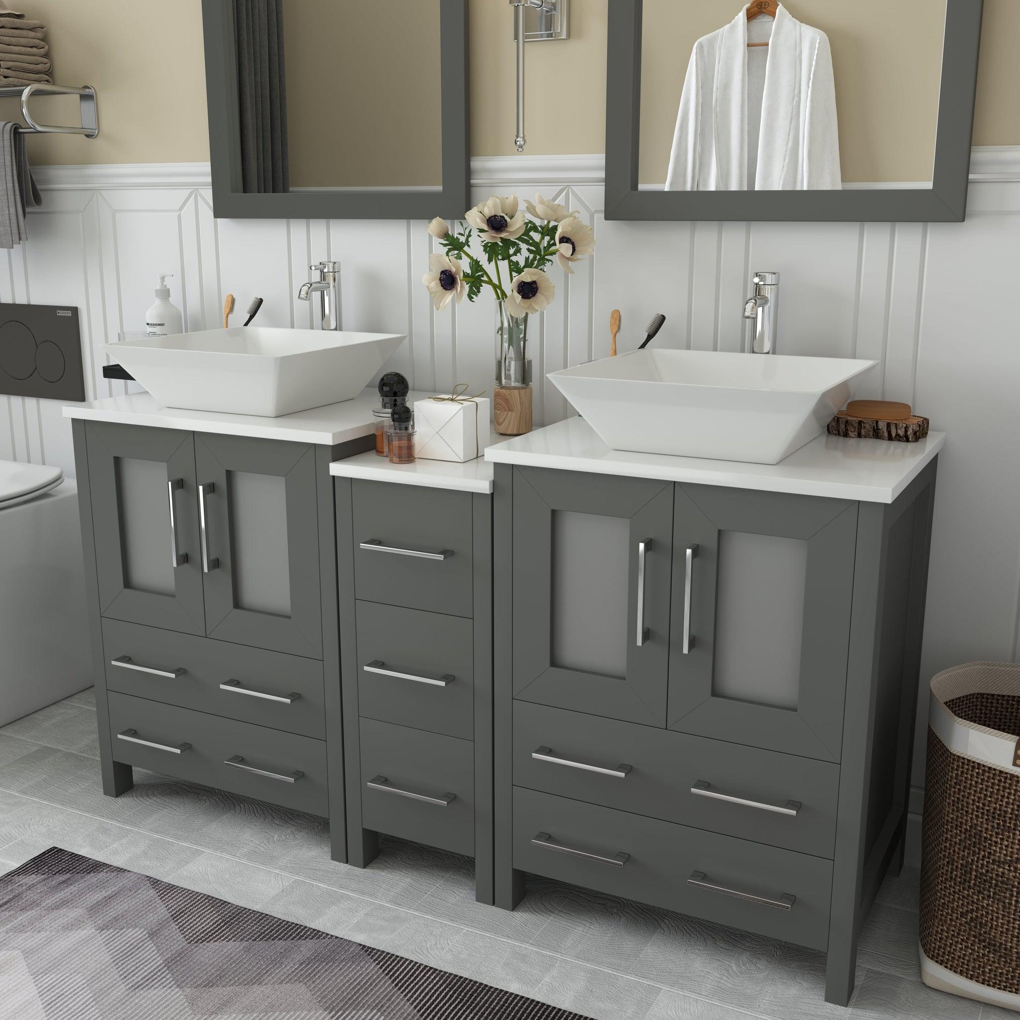 Gray bathroom vanity deals set