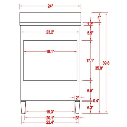 Vanity Art Savona 24" Single White Freestanding Modern Bathroom Vanity Set With Carrara Marble Top, Undermount Ceramic Sink, 1 Dovetail Drawer Cabinet, Backsplash and Mirror