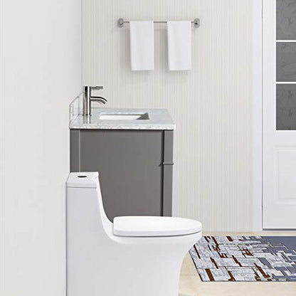 Vanity Art Savona 36" Single Gray Freestanding Modern Bathroom Vanity Set in Carrara Marble Stone Top With Undermount Ceramic Sink, 3 Dovetail Drawer Cabinet, Backsplash and Mirror