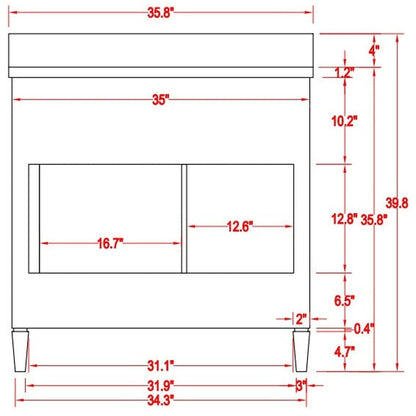 Vanity Art Savona 36" Single White Freestanding Modern Bathroom Vanity Set With Carrara Marble Top, Undermount Ceramic Sink, 3 Dovetail Drawer Cabinet, Backsplash and Mirror