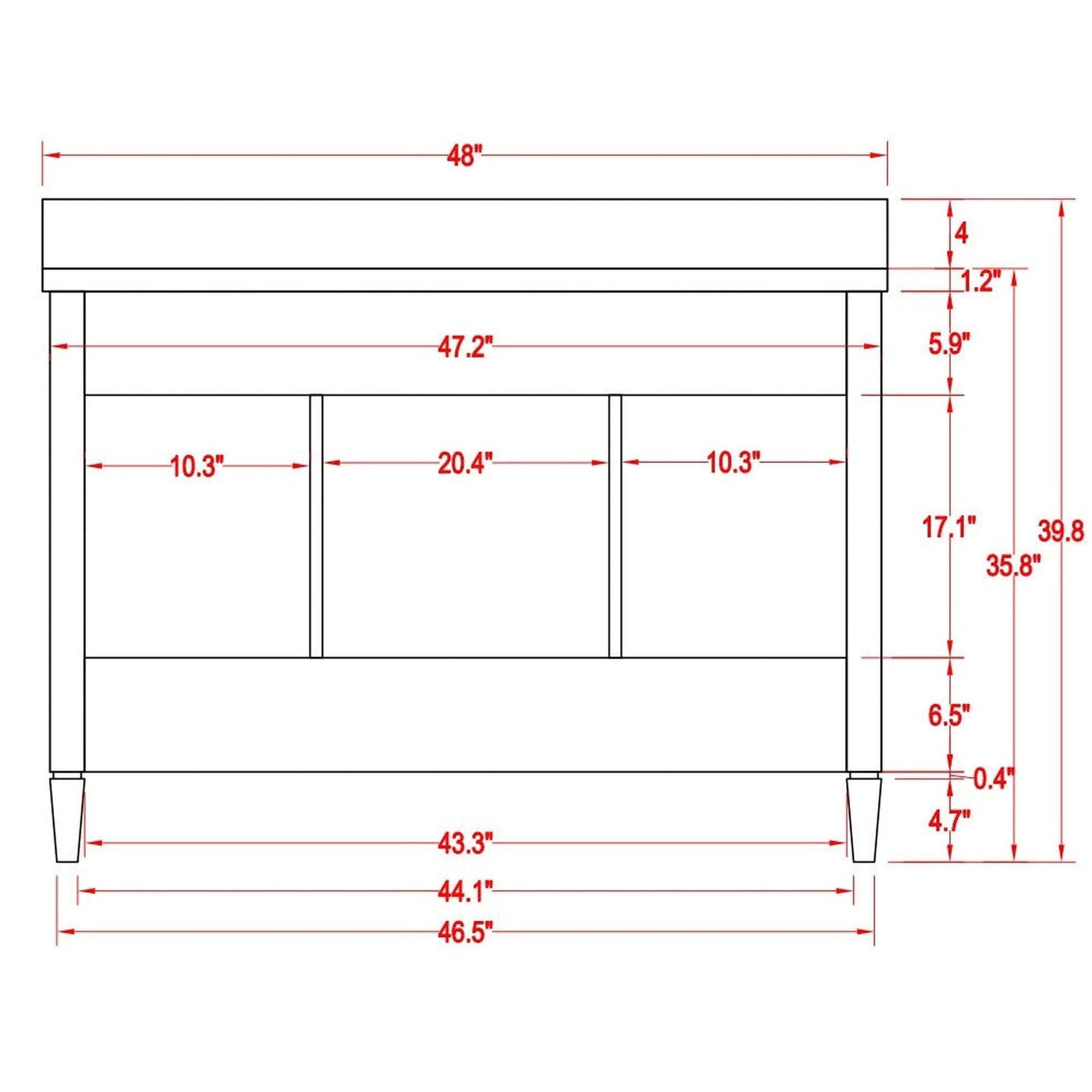 Vanity Art Savona 48" Single White Freestanding Modern Bathroom Vanity Set With Carrara Marble Top, Undermount Ceramic Sink, 7 Dovetail Drawer Cabinet, Backsplash and Mirror